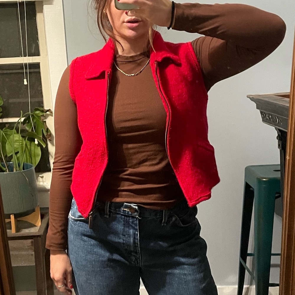 The Limited Red Wool Vest